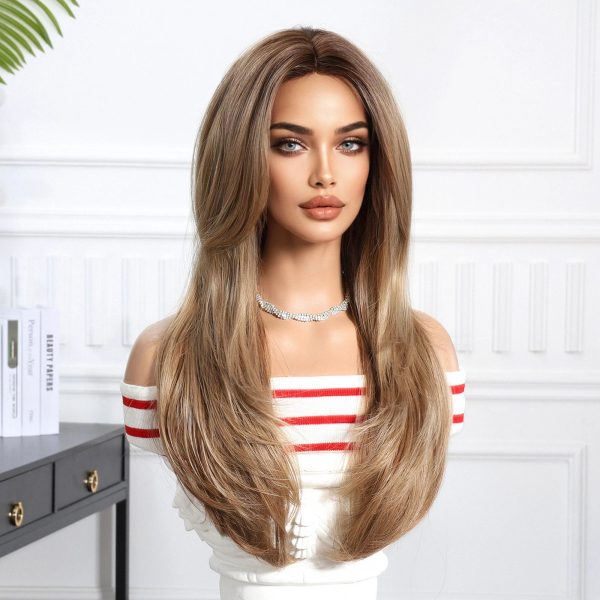 Ash Brown Honey Blonde Balayage Long Straight Wig with Bangs – Caramel Highlighted 26 Inch Ash Brown Honey Blonde Balayage Long Straight Wig with Bangs – Caramel Highlighted 26 Inch