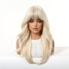 22 Inch Ash Blonde Wavy Wig with Bangs – Layered Synthetic Hair 22 Inch Ash Blonde Wavy Wig with Bangs – Layered Synthetic Hair