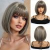 Ash Blonde Short Bob Wig with Bangs – Light Icy Cool-Tone Synthetic Hair 10 Inch Ash Blonde Short Bob Wig with Bangs – Light Icy Cool-Tone Synthetic Hair 10 Inch