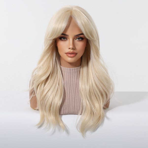 22 Inch Platinum Blonde Straight Wig with Bangs – Layered Synthetic Hair 22 Inch Platinum Blonde Straight Wig with Bangs – Layered Synthetic Hair