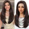 24 Inch Chestnut Brown Balayage Straight Wig – Synthetic Hair 24 Inch Chestnut Brown Balayage Straight Wig – Synthetic Hair