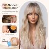 Platinum Blonde Long Body Wave Wig with Bangs – Rooted Ash Golden Synthetic Hair Platinum Blonde Long Body Wave Wig with Bangs – Rooted Ash Golden Synthetic Hair