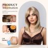 Ash Blonde Shoulder Length Wig – Dark Rooted Platinum Tips Straight Synthetic Hair Ash Blonde Shoulder Length Wig – Dark Rooted Platinum Tips Straight Synthetic Hair