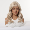 Ash Blonde Mid-Length Straight Wig with Bangs – Layered Synthetic Hair 16 Inch Ash Blonde Mid-Length Straight Wig with Bangs – Layered Synthetic Hair 16 Inch