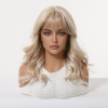 Ash Blonde Mid-Length Straight Wig with Bangs – Layered Synthetic Hair 16 Inch Ash Blonde Mid-Length Straight Wig with Bangs – Layered Synthetic Hair 16 Inch