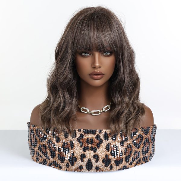 14 Inch Warm Chestnut Brown Balayage Bob Wig with Bangs - Synthetic Hair 14 Inch Warm Chestnut Brown Balayage Bob Wig with Bangs – Synthetic Hair