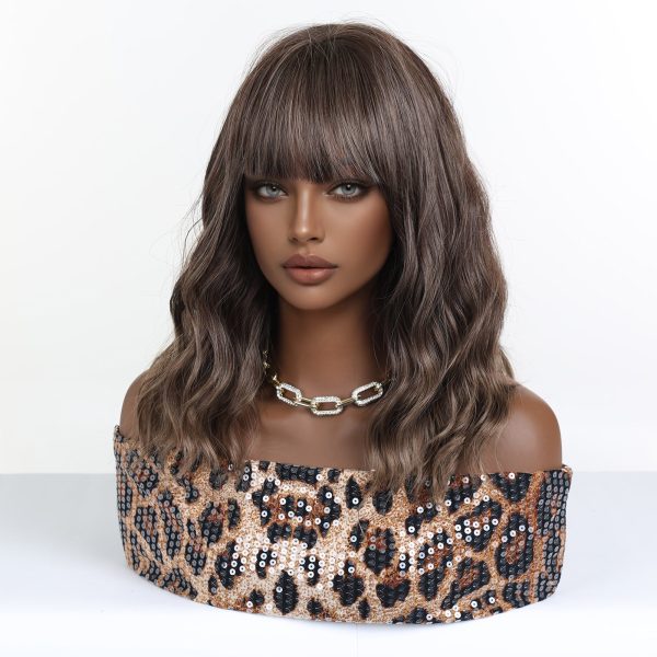 14 Inch Warm Chestnut Brown Balayage Bob Wig with Bangs - Synthetic Hair 14 Inch Warm Chestnut Brown Balayage Bob Wig with Bangs – Synthetic Hair