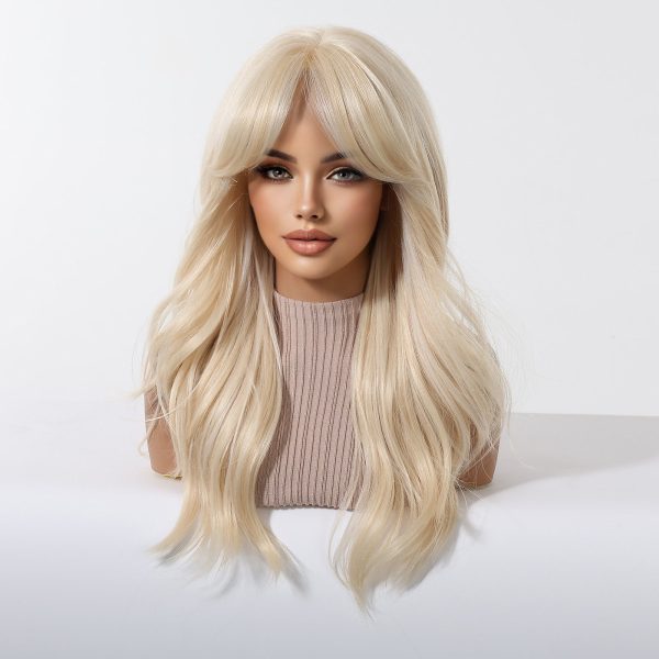 22 Inch Platinum Blonde Straight Wig with Bangs – Layered Synthetic Hair 22 Inch Platinum Blonde Straight Wig with Bangs – Layered Synthetic Hair