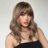 Ash Brown Balayage Body Wave Wig with Bangs – Caramel Honey Blonde Highlights Ash Brown Balayage Body Wave Wig with Bangs – Caramel Honey Blonde Highlights