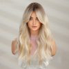 Platinum Blonde Long Body Wave Wig with Bangs – Rooted Ash Golden Synthetic Hair Platinum Blonde Long Body Wave Wig with Bangs – Rooted Ash Golden Synthetic Hair