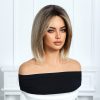 10 Inch Ash Brown Balayage Bob Wig - Honey Blonde Synthetic Hair 10 Inch Ash Brown Balayage Bob Wig – Honey Blonde Synthetic Hair