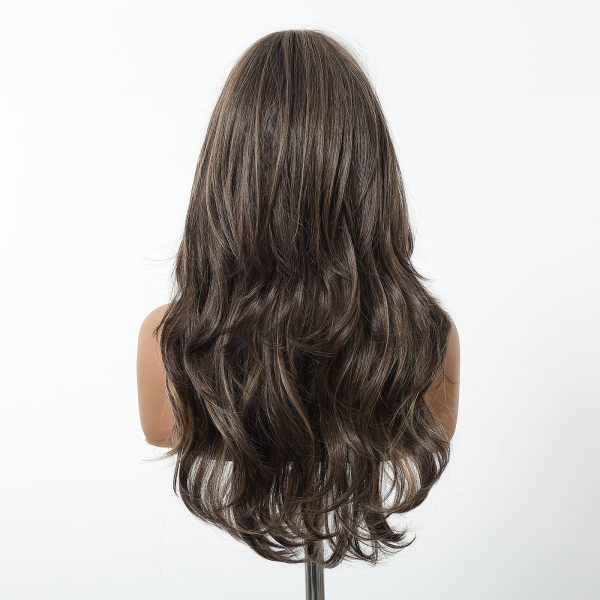 22 Inch Chestnut Brown Balayage Body Wave Wig with Bangs – Synthetic Hair 22 Inch Chestnut Brown Balayage Body Wave Wig with Bangs – Synthetic Hair