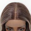 24 Inch Ash Blonde Ombre Long Wavy Wig – Dark Roots to Light Ends Synthetic Hair