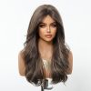 22 Inch Chestnut Brown Balayage Body Wave Wig with Bangs – Synthetic Hair 22 Inch Chestnut Brown Balayage Body Wave Wig with Bangs – Synthetic Hair