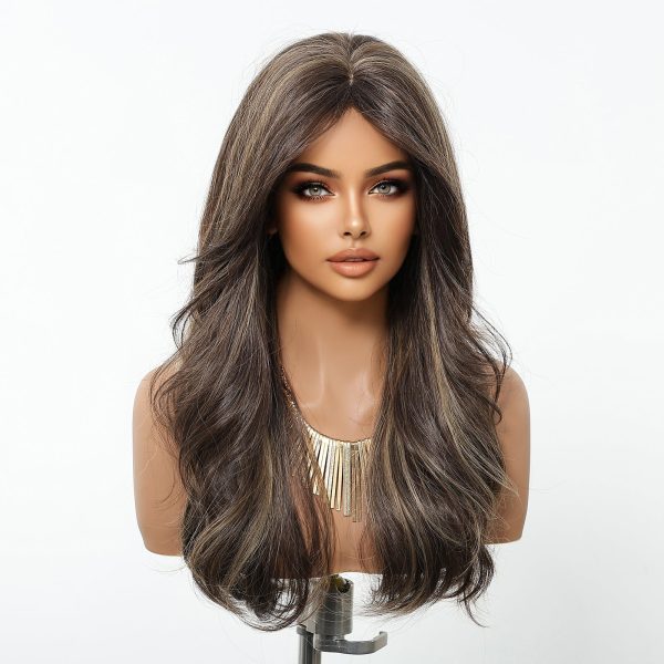 22 Inch Chestnut Brown Balayage Body Wave Wig with Bangs – Synthetic Hair 22 Inch Chestnut Brown Balayage Body Wave Wig with Bangs – Synthetic Hair