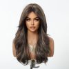 22 Inch Chestnut Brown Balayage Body Wave Wig with Bangs – Synthetic Hair 22 Inch Chestnut Brown Balayage Body Wave Wig with Bangs – Synthetic Hair