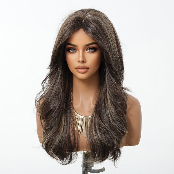 22 Inch Chestnut Brown Balayage Body Wave Wig with Bangs – Synthetic Hair 22 Inch Chestnut Brown Balayage Body Wave Wig with Bangs – Synthetic Hair