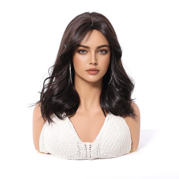 Dark Brown Short Bob Wig with Bangs – Layered Synthetic Hair 14 Inch Dark Brown Short Bob Wig with Bangs – Layered Synthetic Hair 14 Inch