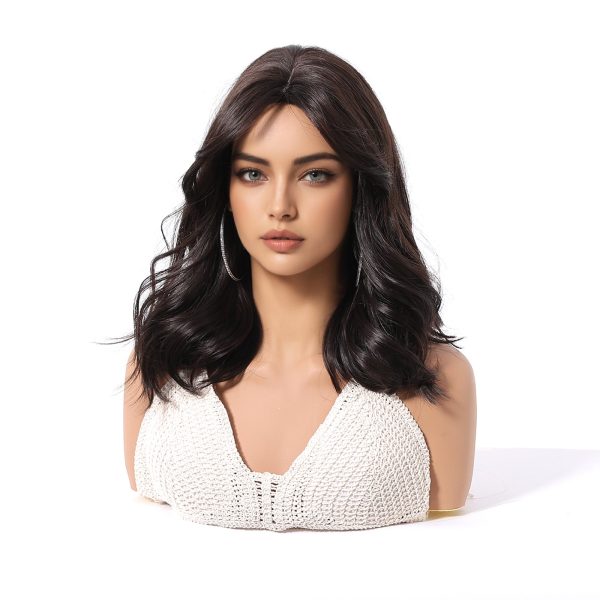 Dark Brown Short Bob Wig with Bangs – Layered Synthetic Hair 14 Inch Dark Brown Short Bob Wig with Bangs – Layered Synthetic Hair 14 Inch