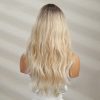Platinum Blonde Long Body Wave Wig with Bangs – Rooted Ash Golden Synthetic Hair Platinum Blonde Long Body Wave Wig with Bangs – Rooted Ash Golden Synthetic Hair
