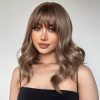 Ash Brown Balayage Body Wave Wig with Bangs – Caramel Honey Blonde Highlights Ash Brown Balayage Body Wave Wig with Bangs – Caramel Honey Blonde Highlights