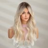 Platinum Blonde Long Body Wave Wig with Bangs – Rooted Ash Golden Synthetic Hair Platinum Blonde Long Body Wave Wig with Bangs – Rooted Ash Golden Synthetic Hair