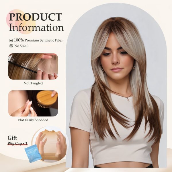 18 Inch Ash Blonde Chestnut Balayage Straight Wig – Synthetic Hair 18 Inch Ash Blonde Chestnut Balayage Straight Wig – Synthetic Hair