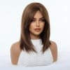 14 Inch Chestnut Brown Wavy Bob Wig – Caramel Synthetic Hair