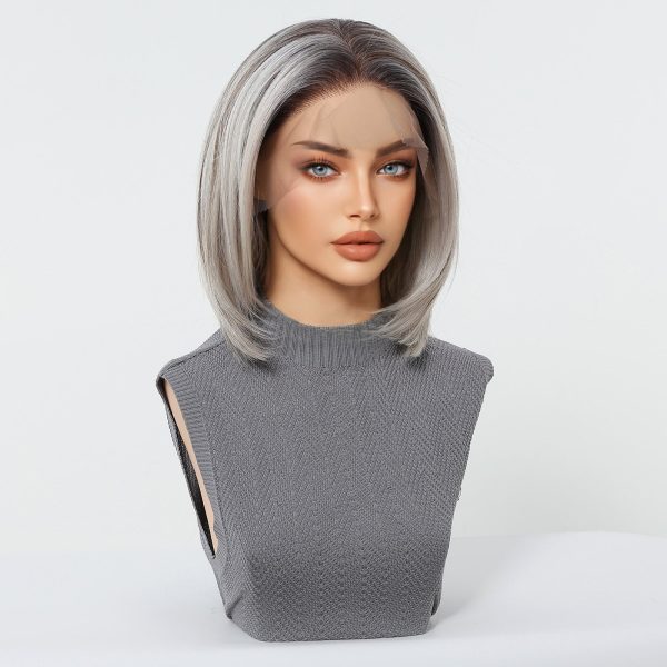 12 Inch Platinum Blonde Short Bob Wig with Bangs - Layered Synthetic Hair 12 Inch Platinum Blonde Short Bob Wig with Bangs – Layered Synthetic Hair