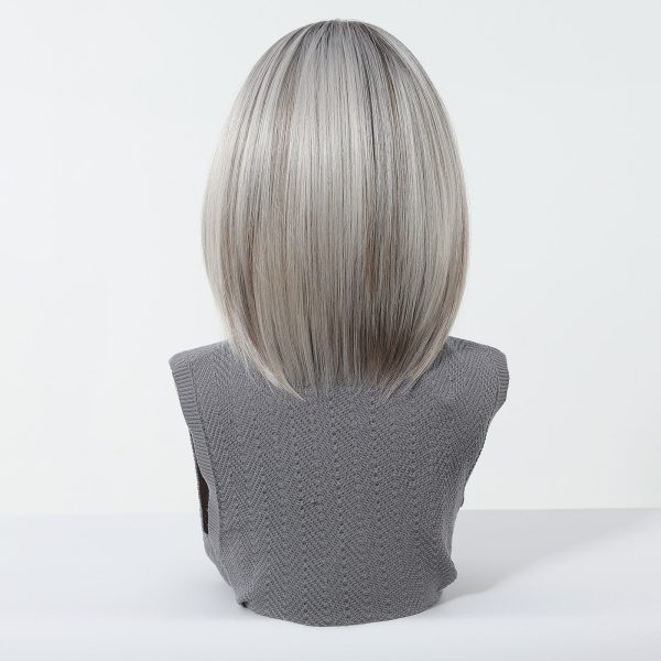 12 Inch Platinum Blonde Short Bob Wig with Bangs - Layered Synthetic Hair 12 Inch Platinum Blonde Short Bob Wig with Bangs – Layered Synthetic Hair