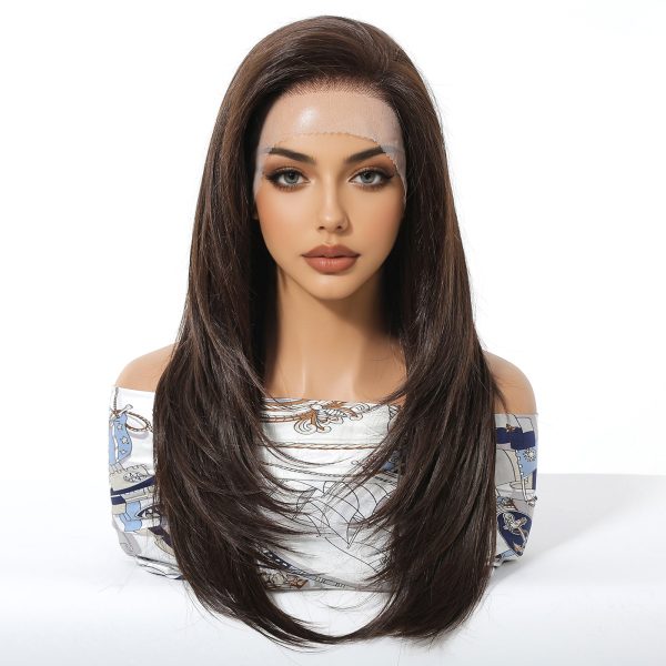 24 Inch Chestnut Brown Balayage Straight Wig – Synthetic Hair 24 Inch Chestnut Brown Balayage Straight Wig – Synthetic Hair
