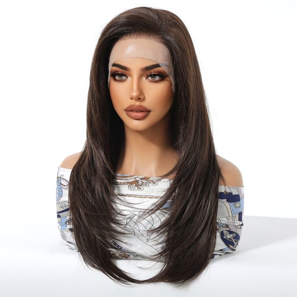 24 Inch Chestnut Brown Balayage Straight Wig – Synthetic Hair 24 Inch Chestnut Brown Balayage Straight Wig – Synthetic Hair