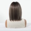 12 Inch Ash Brown Balayage Short Bob Wig with Bangs - Layered Synthetic Hair 12 Inch Ash Brown Balayage Short Bob Wig with Bangs – Layered Synthetic Hair