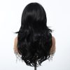 24 Inch Jet Black Wavy Wig with Bangs – Synthetic Hair