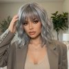 14 Inch Silver Grey Shoulder-Length Bob Wig - Layered Synthetic Hair 14 Inch Silver Grey Shoulder-Length Bob Wig – Layered Synthetic Hair