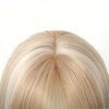 18 Inch Platinum Blonde Balayage Mid-Length Wavy Wig – Layered Synthetic Hair