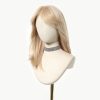 18 Inch Platinum Blonde Balayage Mid-Length Wavy Wig – Layered Synthetic Hair