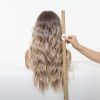 24 Inch Ash Blonde Ombre Long Wavy Wig – Dark Roots to Light Ends Synthetic Hair 24 Inch Ash Blonde Ombre Long Wavy Wig – Dark Roots to Light Ends Synthetic Hair