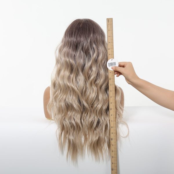 24 Inch Ash Blonde Ombre Long Wavy Wig – Dark Roots to Light Ends Synthetic Hair 24 Inch Ash Blonde Ombre Long Wavy Wig – Dark Roots to Light Ends Synthetic Hair
