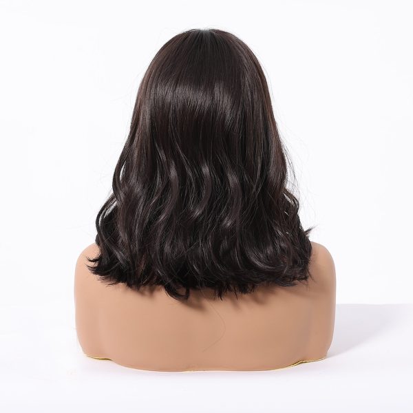 Dark Brown Short Bob Wig with Bangs – Layered Synthetic Hair 14 Inch Dark Brown Short Bob Wig with Bangs – Layered Synthetic Hair 14 Inch