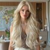28 Inch Platinum White Blonde Extra Long Wavy Wig – Layered Synthetic Hair 28 Inch Platinum White Blonde Extra Long Wavy Wig – Layered Synthetic Hair
