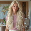 Synthetic Wig 28 Inch Platinum White Blonde Extra Long Wavy Wig - Layered Synthetic Hair