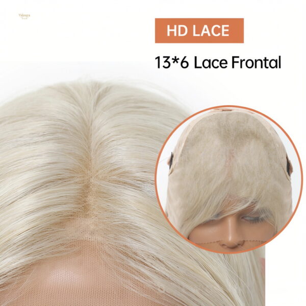 Synthetic Wig 28 Inch Platinum White Blonde Extra Long Wavy Wig - Layered Synthetic Hair