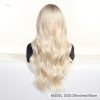 Synthetic Wig 26 Inch Platinum Blonde Long Wavy Wig – Dark-Rooted Icy Synthetic Hair