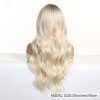 Synthetic Wig 26 Inch Platinum Blonde Long Wavy Wig – Dark-Rooted Icy Synthetic Hair