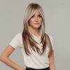 Synthetic Wig 18 Inch Ash Blonde Chestnut Balayage Straight Wig – Synthetic Hair