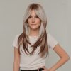 Synthetic Wig 18 Inch Ash Blonde Chestnut Balayage Straight Wig – Synthetic Hair