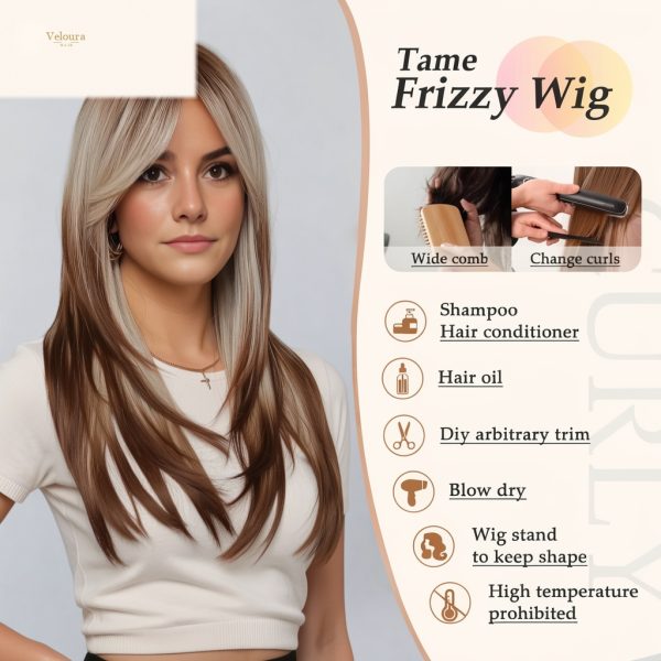 Synthetic Wig 18 Inch Ash Blonde Chestnut Balayage Straight Wig – Synthetic Hair