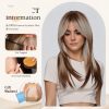 Synthetic Wig 18 Inch Ash Blonde Chestnut Balayage Straight Wig – Synthetic Hair