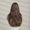 Synthetic Wig 24 Inch Medium Brown Wavy Wig – Caramel Highlight Synthetic Hair